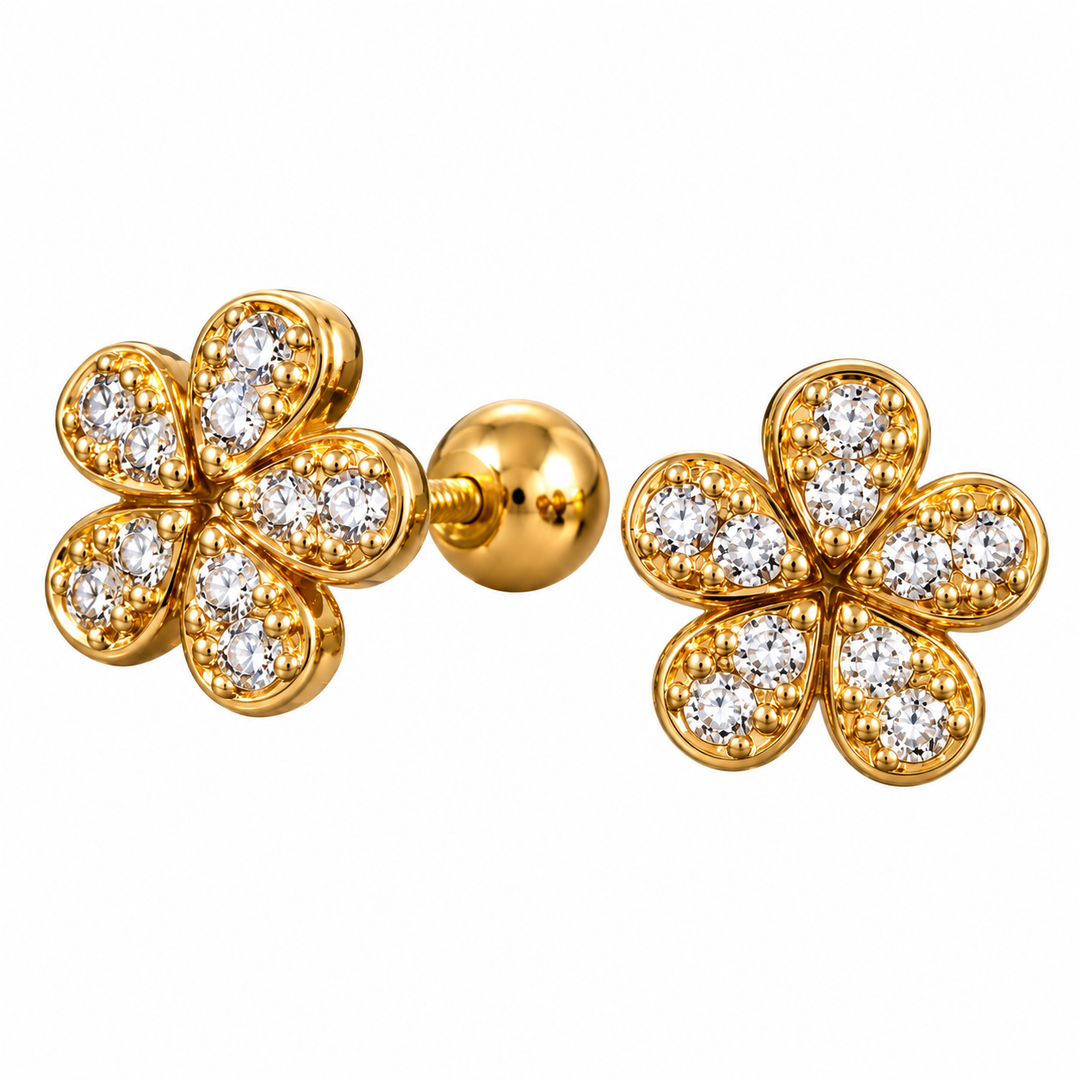 Old Flat Back Screw Earrings