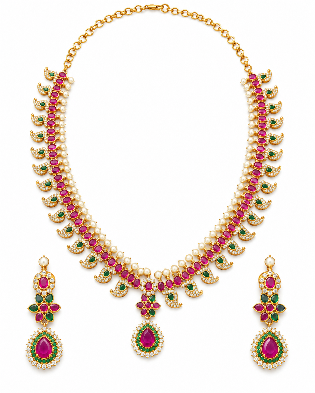 Temple long necklace set