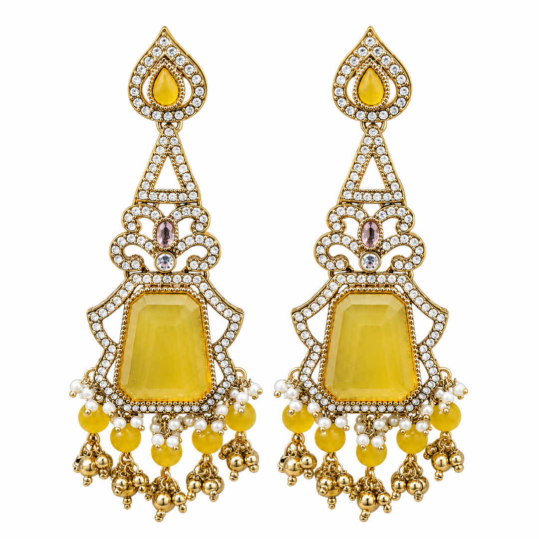 Yellow Traditional earrings