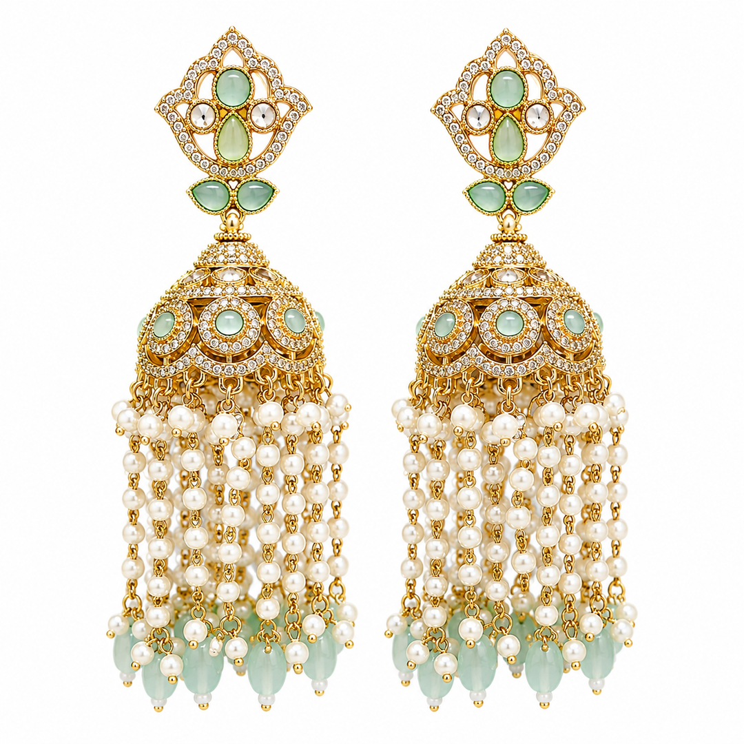 Mint green Traditional Earrings