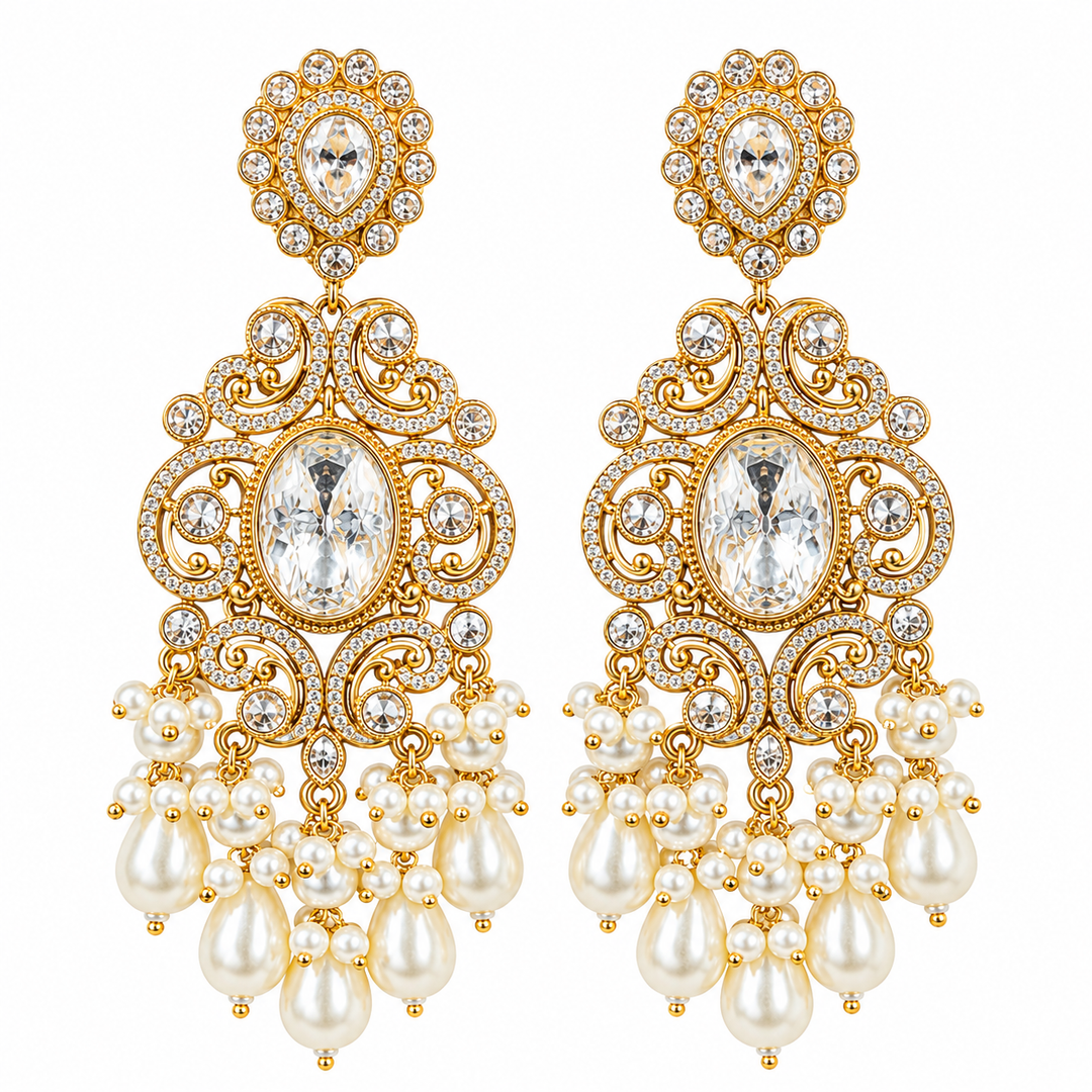 White Traditional Earrings