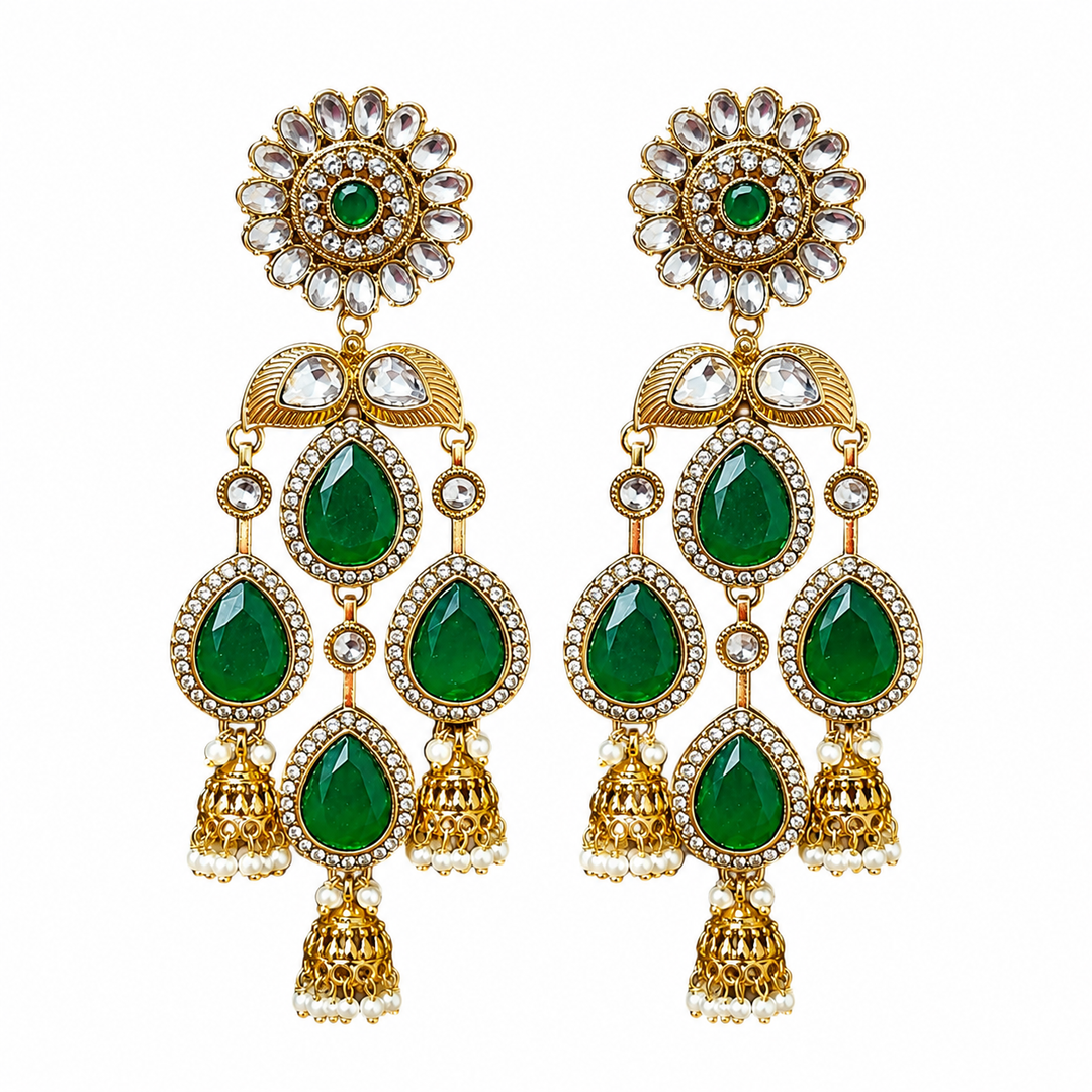 Green Traditional Earrings