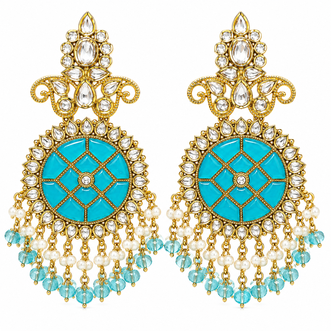 Sky Blue Traditional Earrings