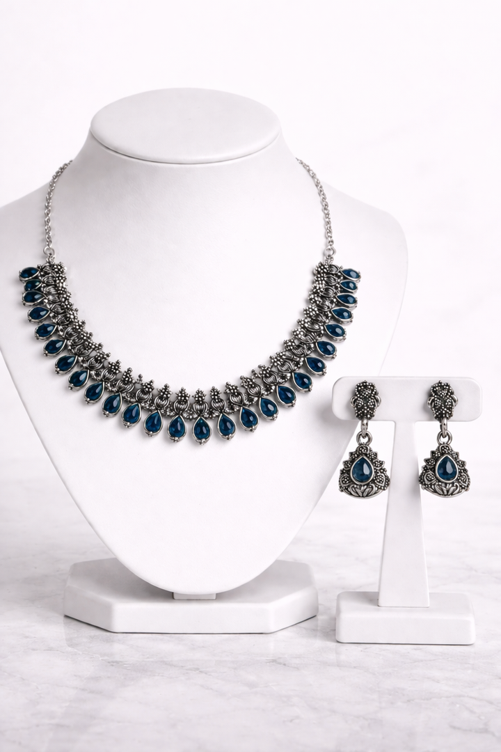 Classic Drop Stone Necklace Set