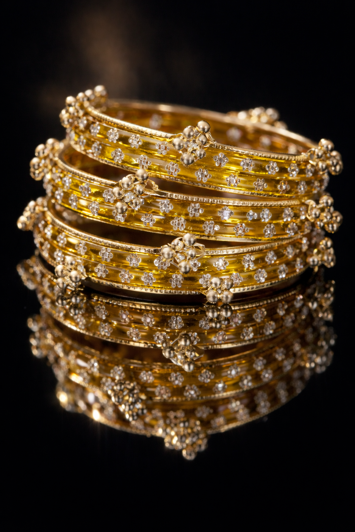Floral Glass Bangle Set 1