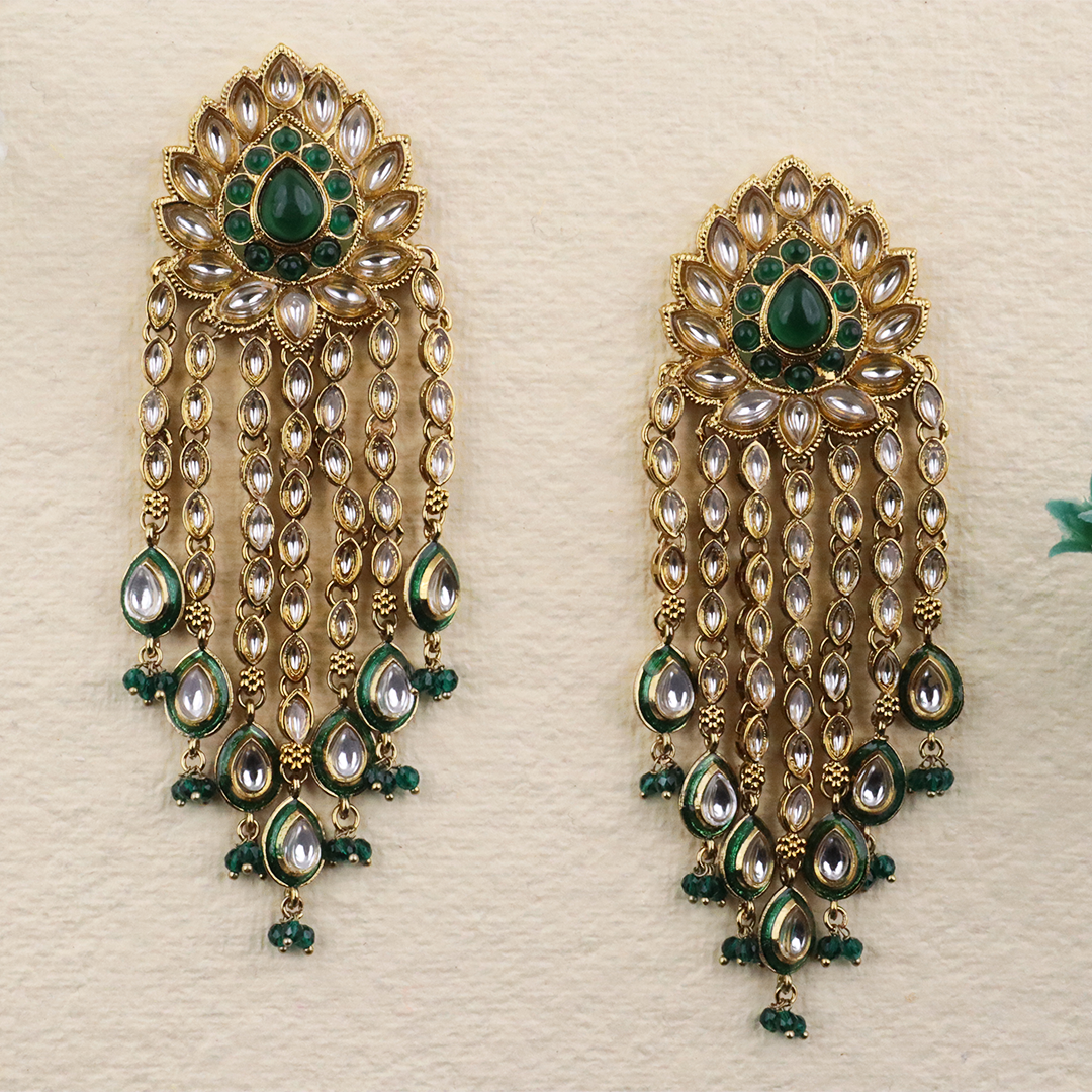 Long Brass Earring P4372