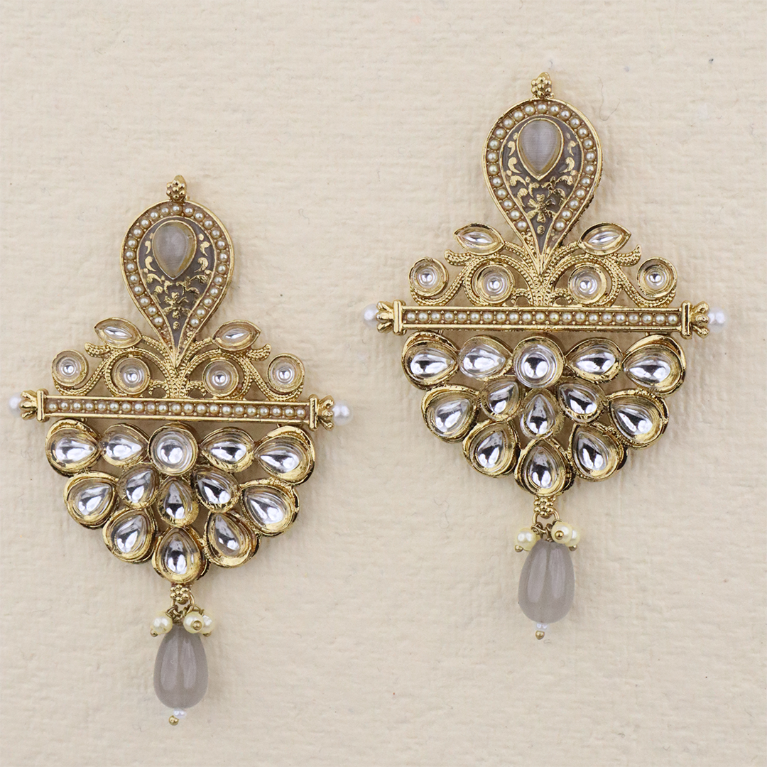 Long Brass Earring P4379