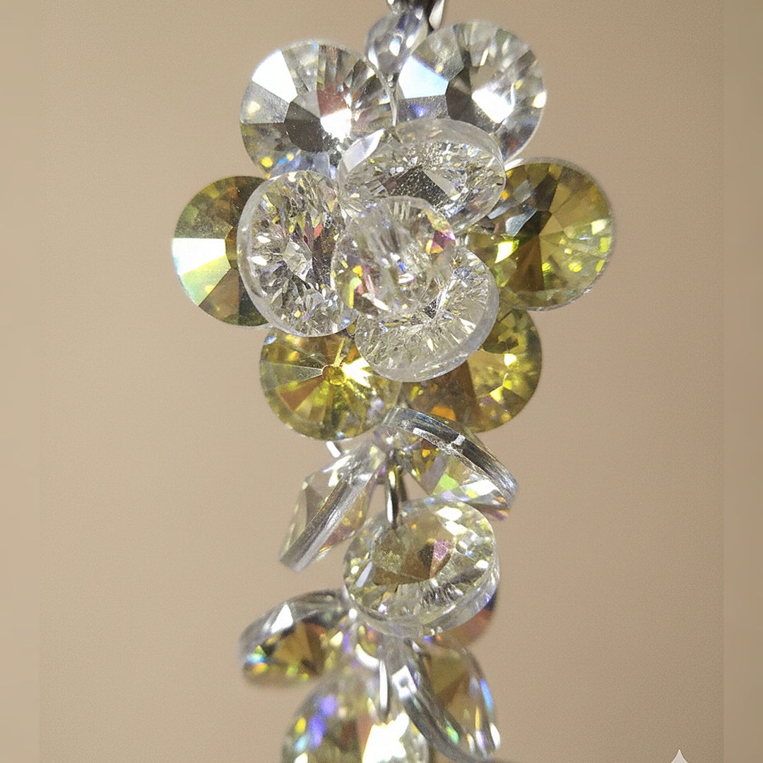 Rainbow Crystal Floral  Earrings