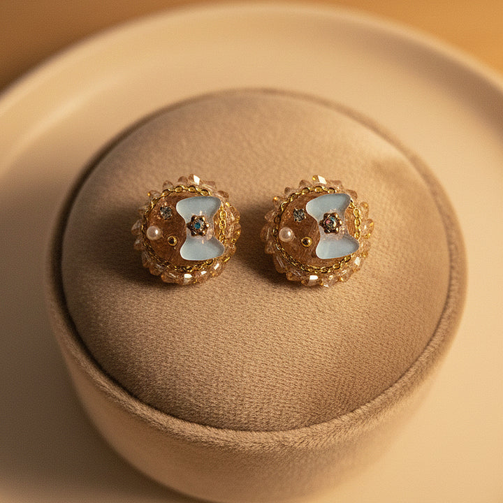 Golden Beaded  Earrings