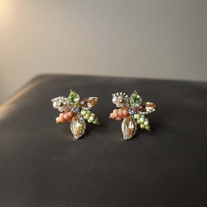 Pastel Floral Crystal Earrings