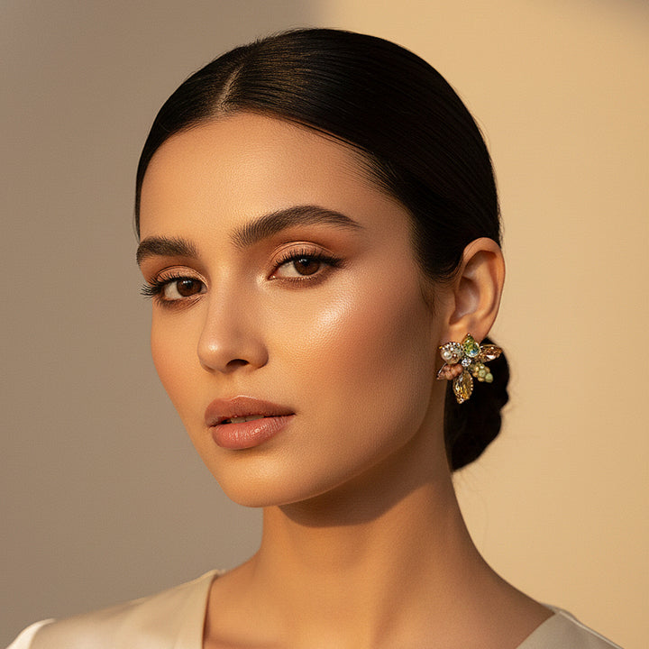 Pastel Floral Crystal Earrings