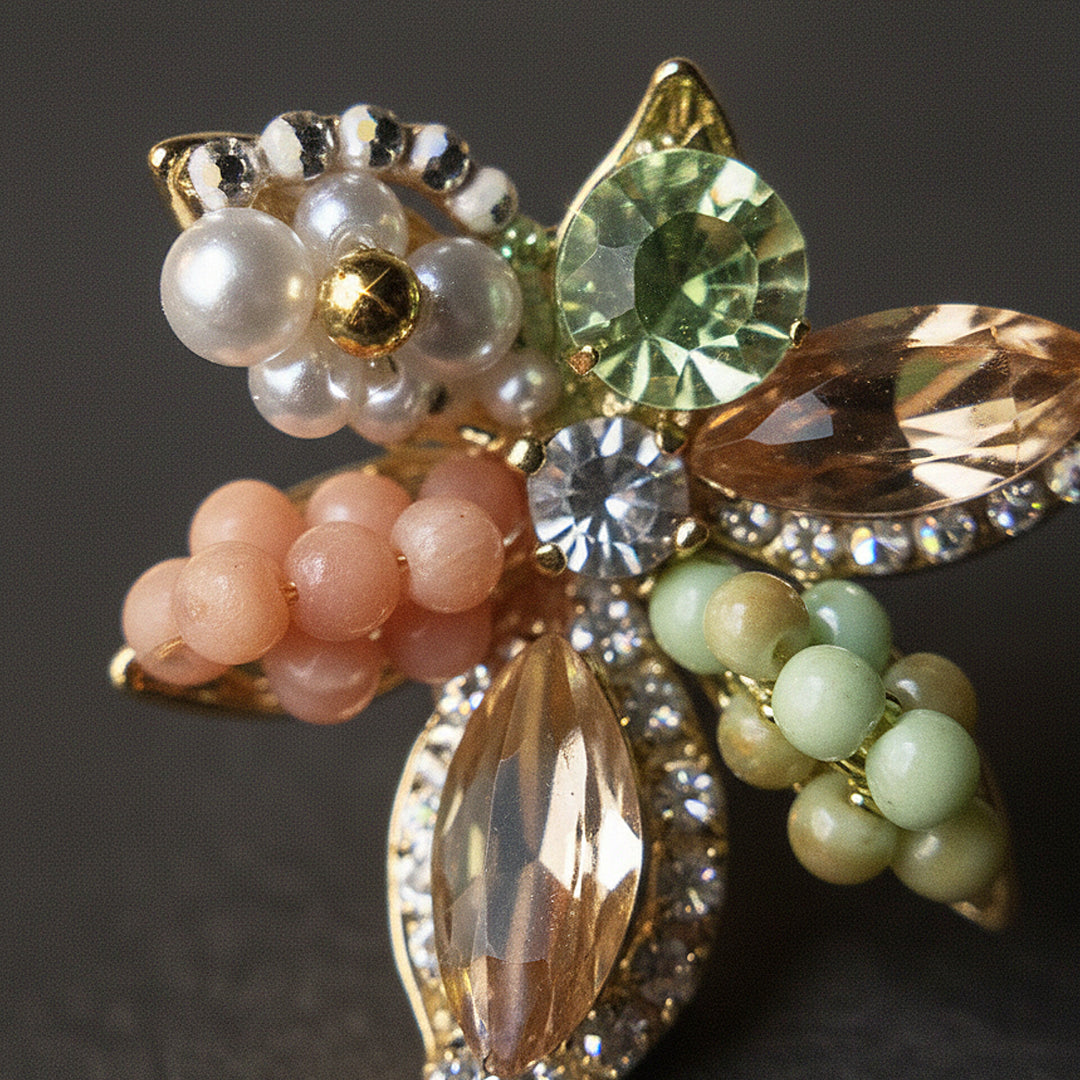 Pastel Floral Crystal Earrings