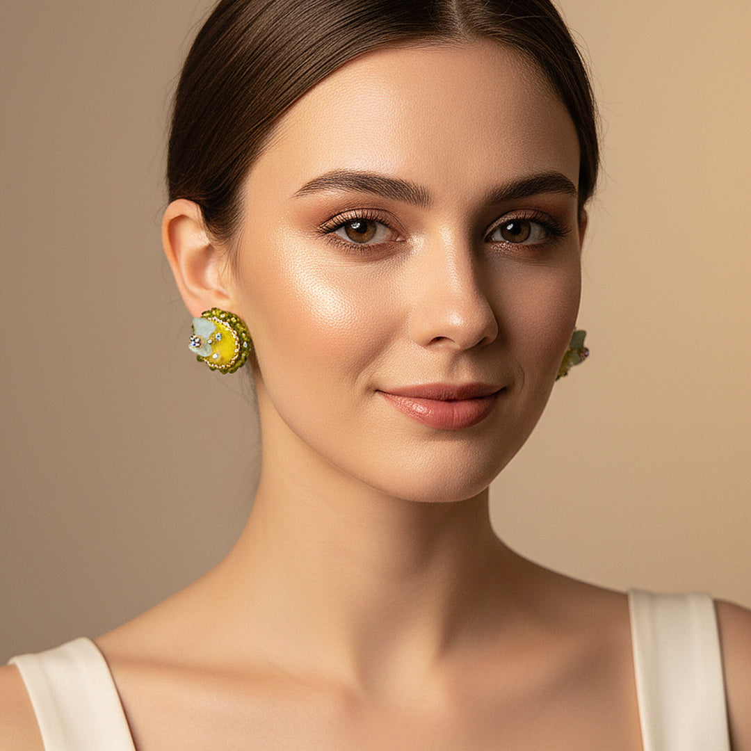 Lime Crystal Earrings