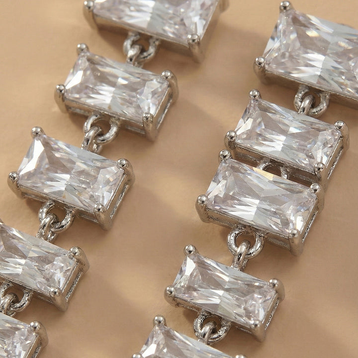 Silver Crystal Drop Earrings