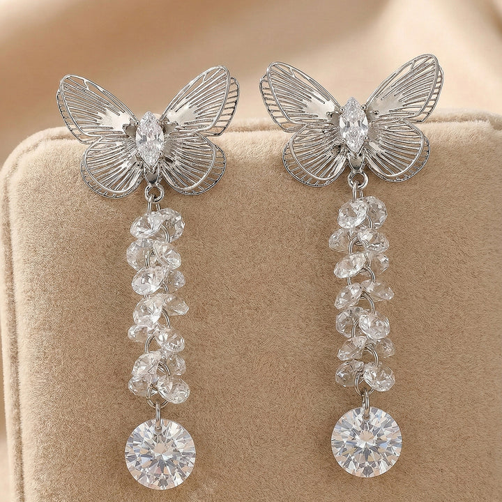 Butterfly Crystal Drop Earrings