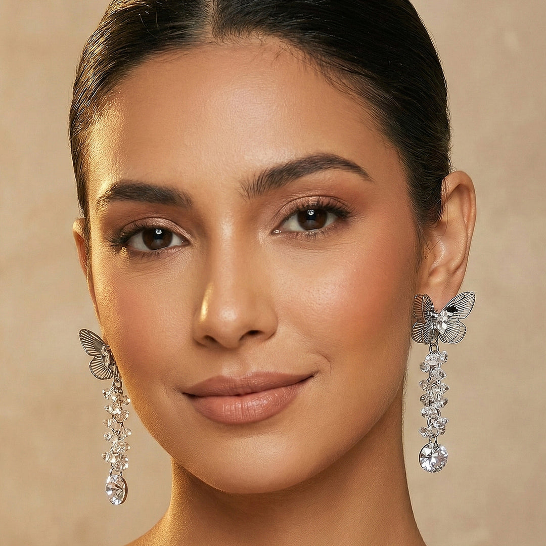 Butterfly Crystal Drop Earrings