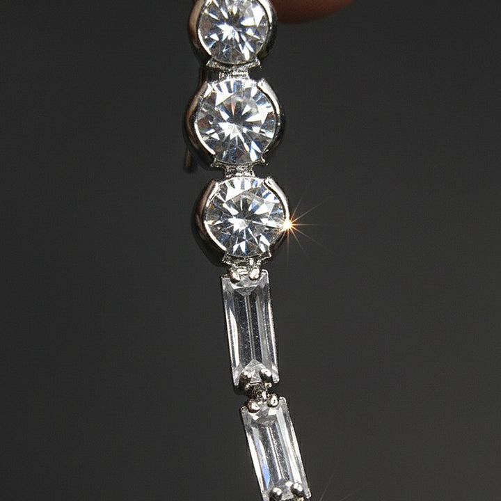 Round Linear Drop Earrings