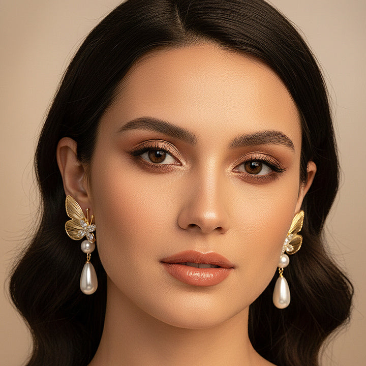 Butterfly Pearl  Earrings