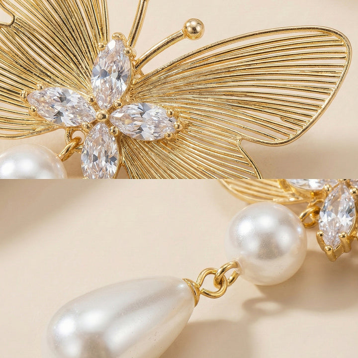 Butterfly Pearl  Earrings
