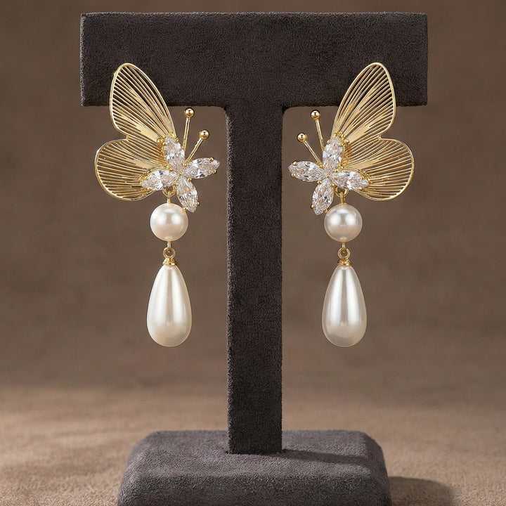 Butterfly Pearl  Earrings