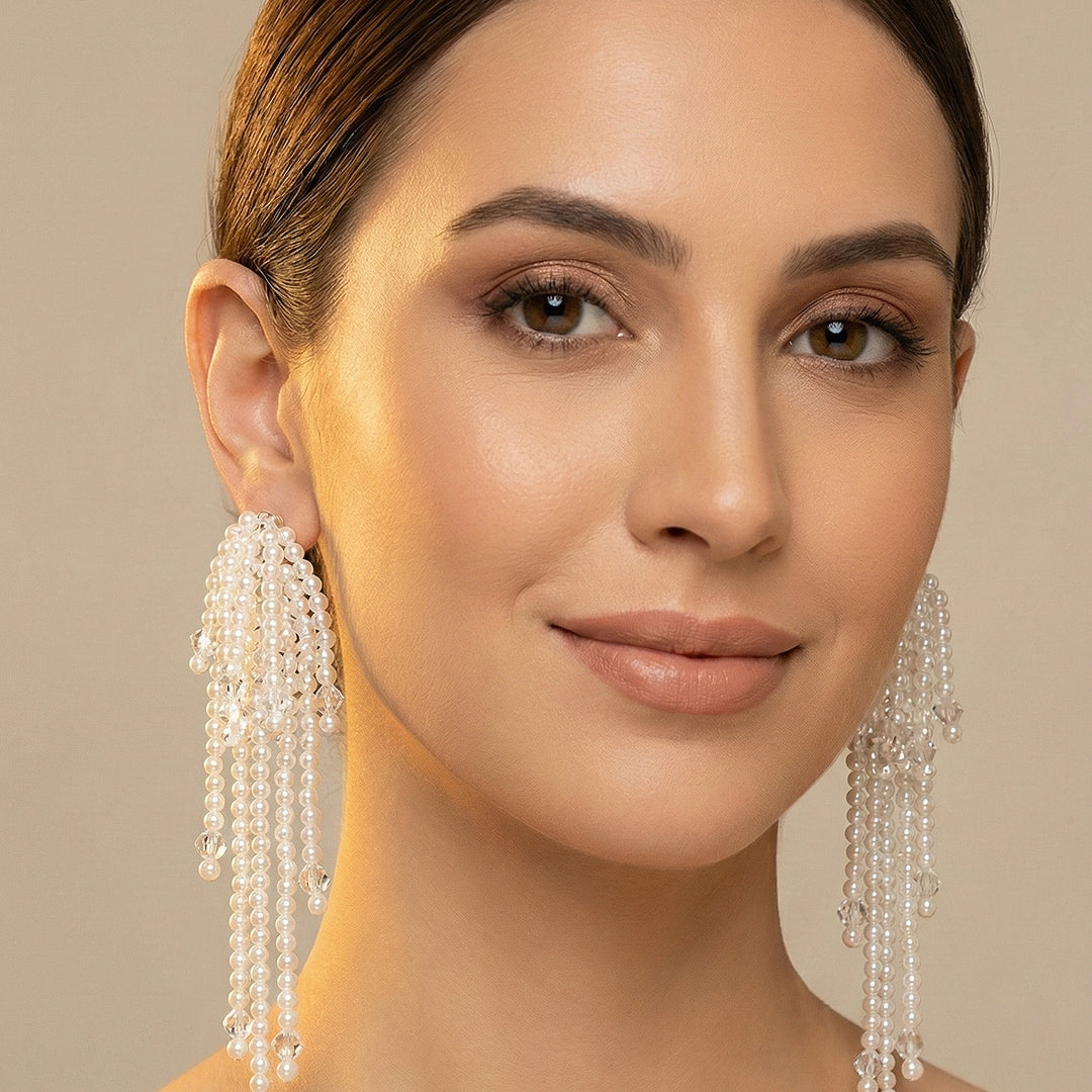 Pearl Tassel Drop Earrings