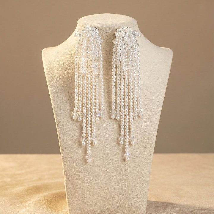 Pearl Tassel Drop Earrings