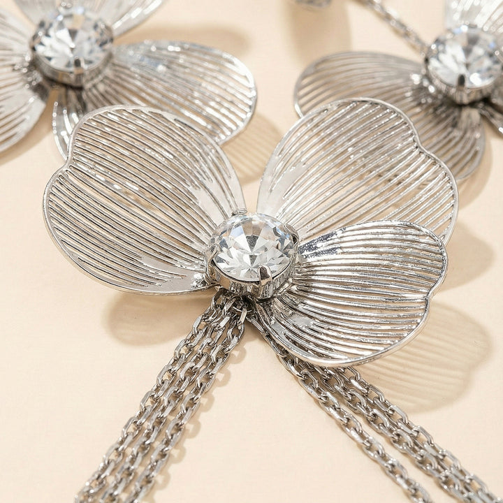 Silver Floral Cascade  Earrings