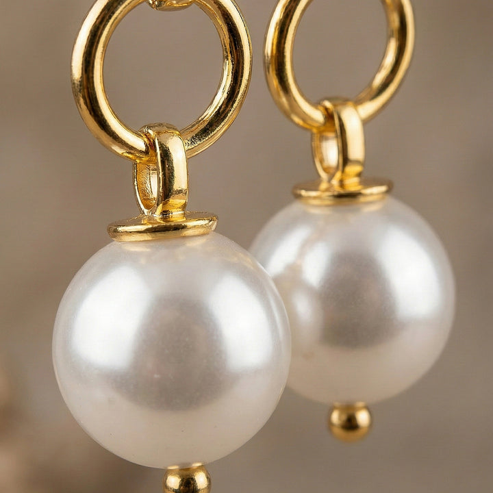 Gold Loop Pearl Earrings