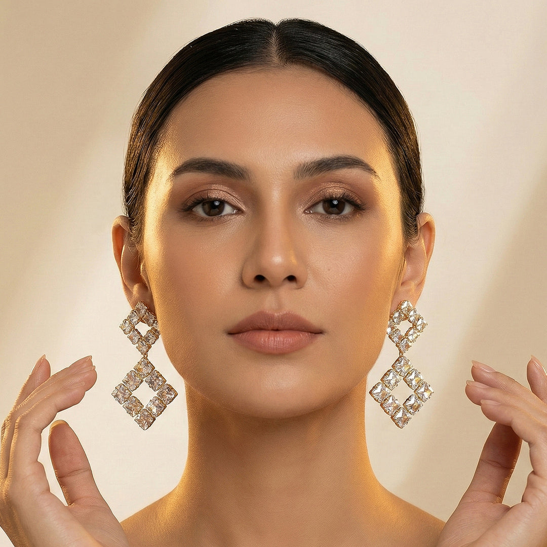 Square Crystal Earrings