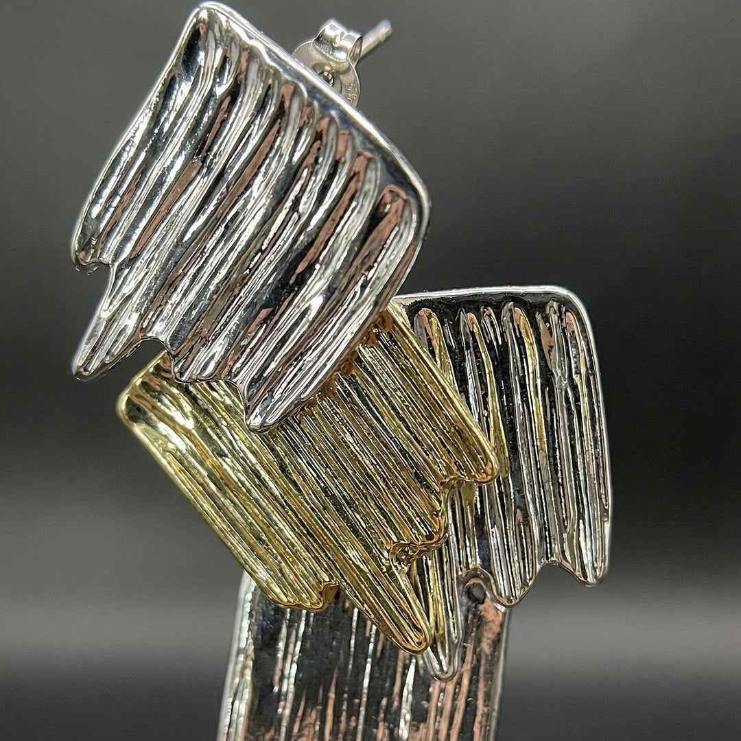 Dual-Tone Abstract Earrings
