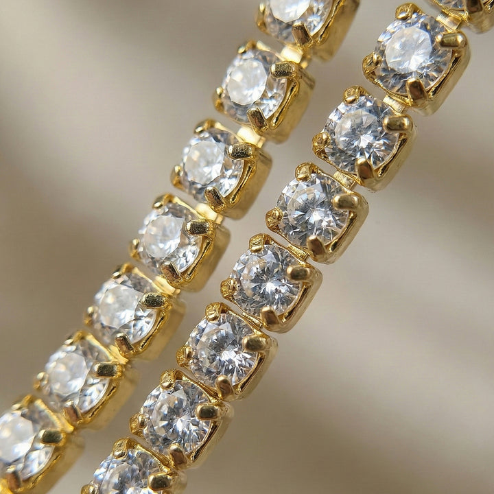 Gold Crystal Chain Earring