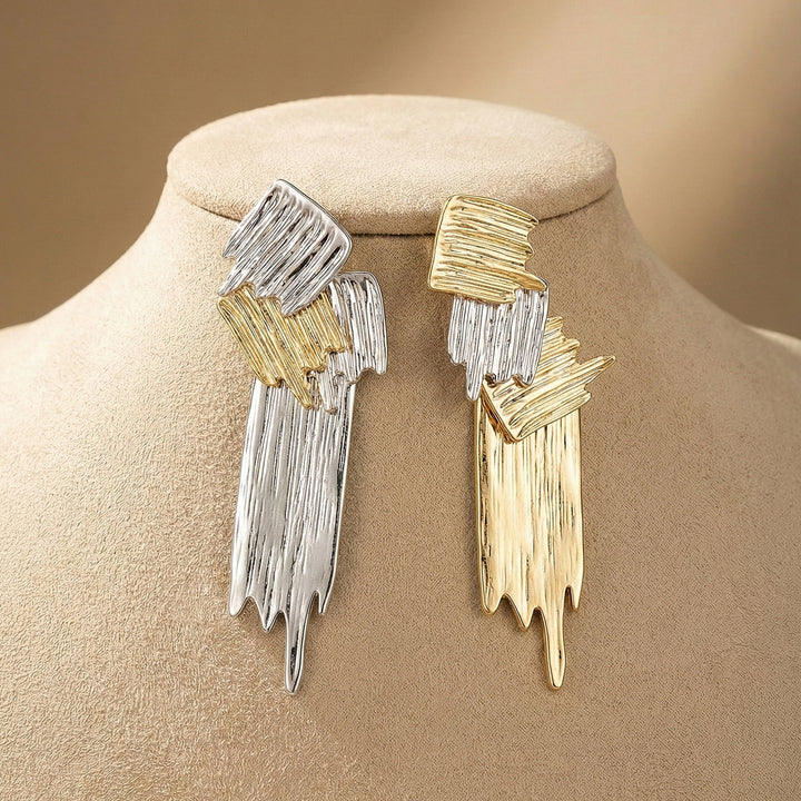 Dual-Tone Abstract Earrings