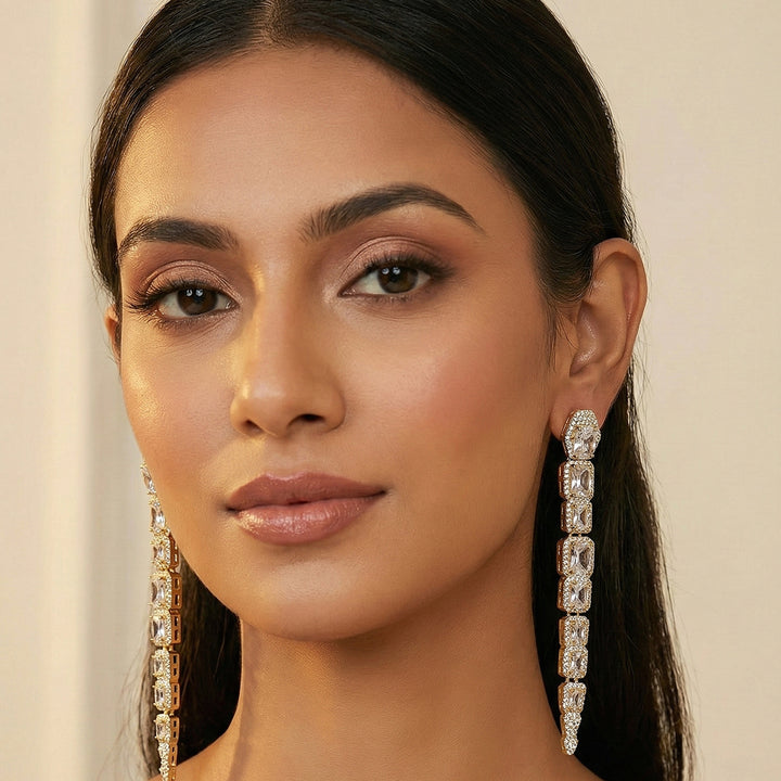 Luxury Crystal Long Drop Earrings