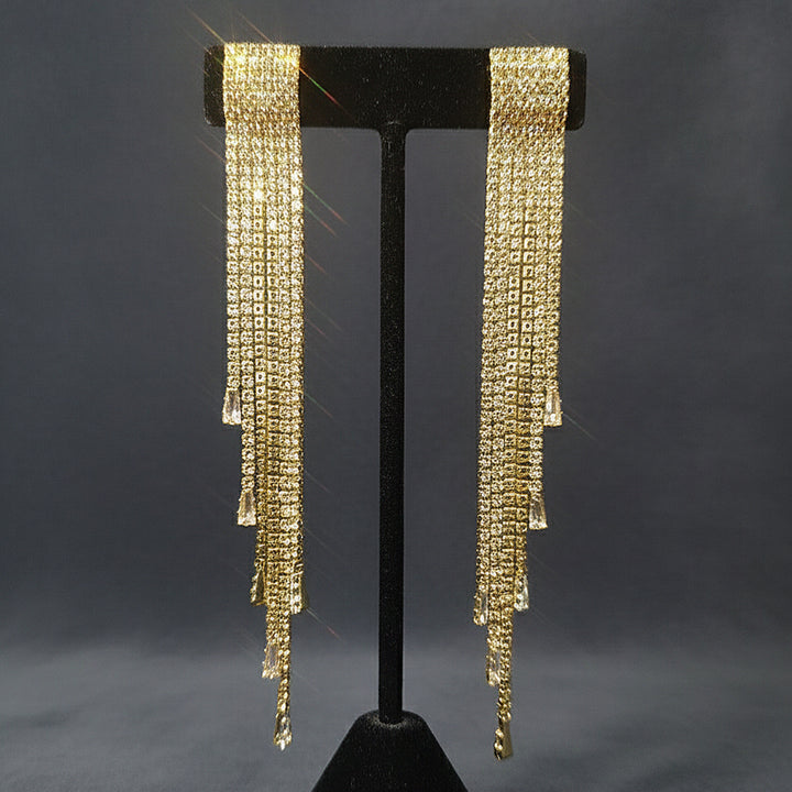 Gold Crystal Drop Earrings