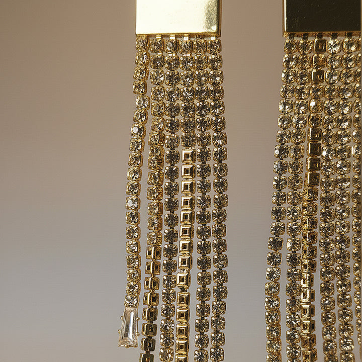 Gold Crystal Drop Earrings