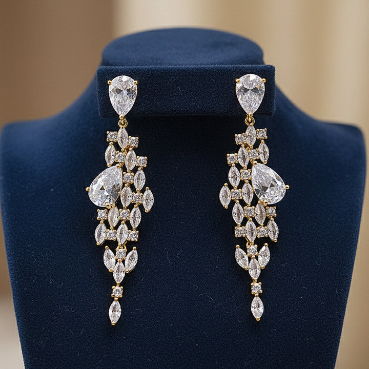 Gold Crystal Drop Earrings