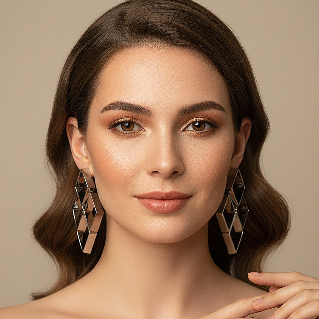 Geometric Square Drop Earrings