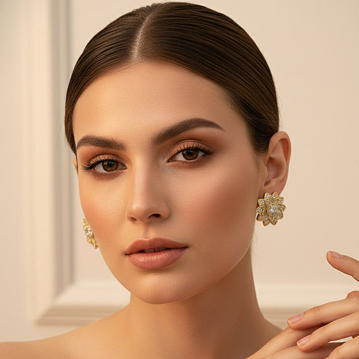 Floral Sparkle Stud Earrings