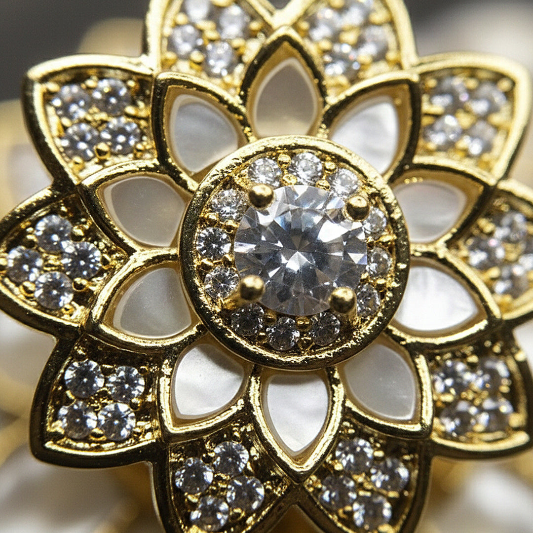 Floral Sparkle Stud Earrings