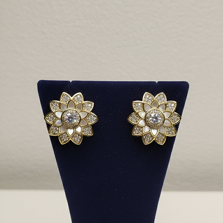 Floral Sparkle Stud Earrings