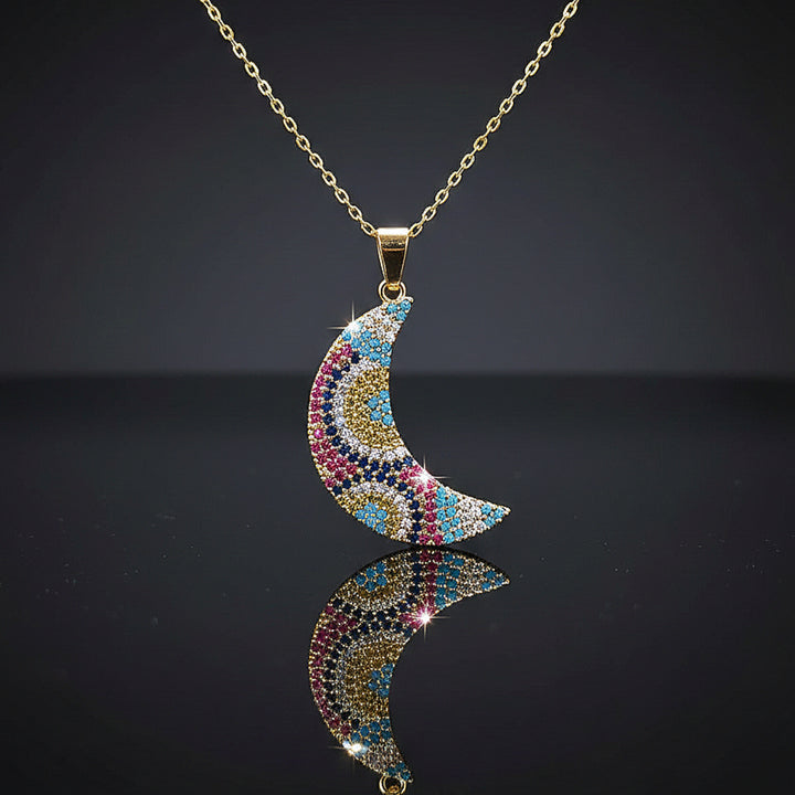 Multicolor  Moon Chain Pendant