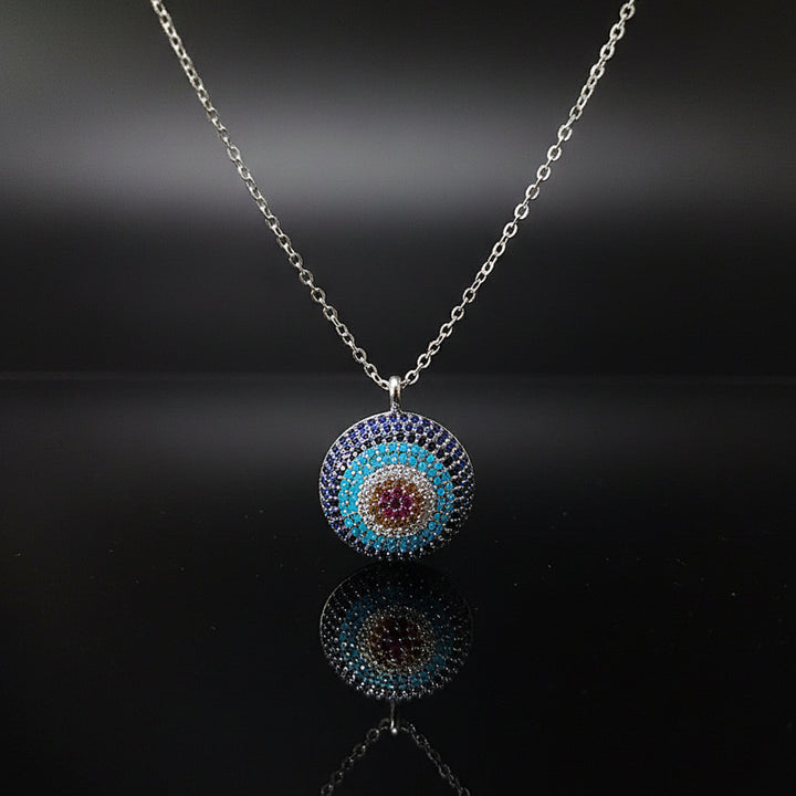 Multicolor Evil Eye Round Chain Pendant