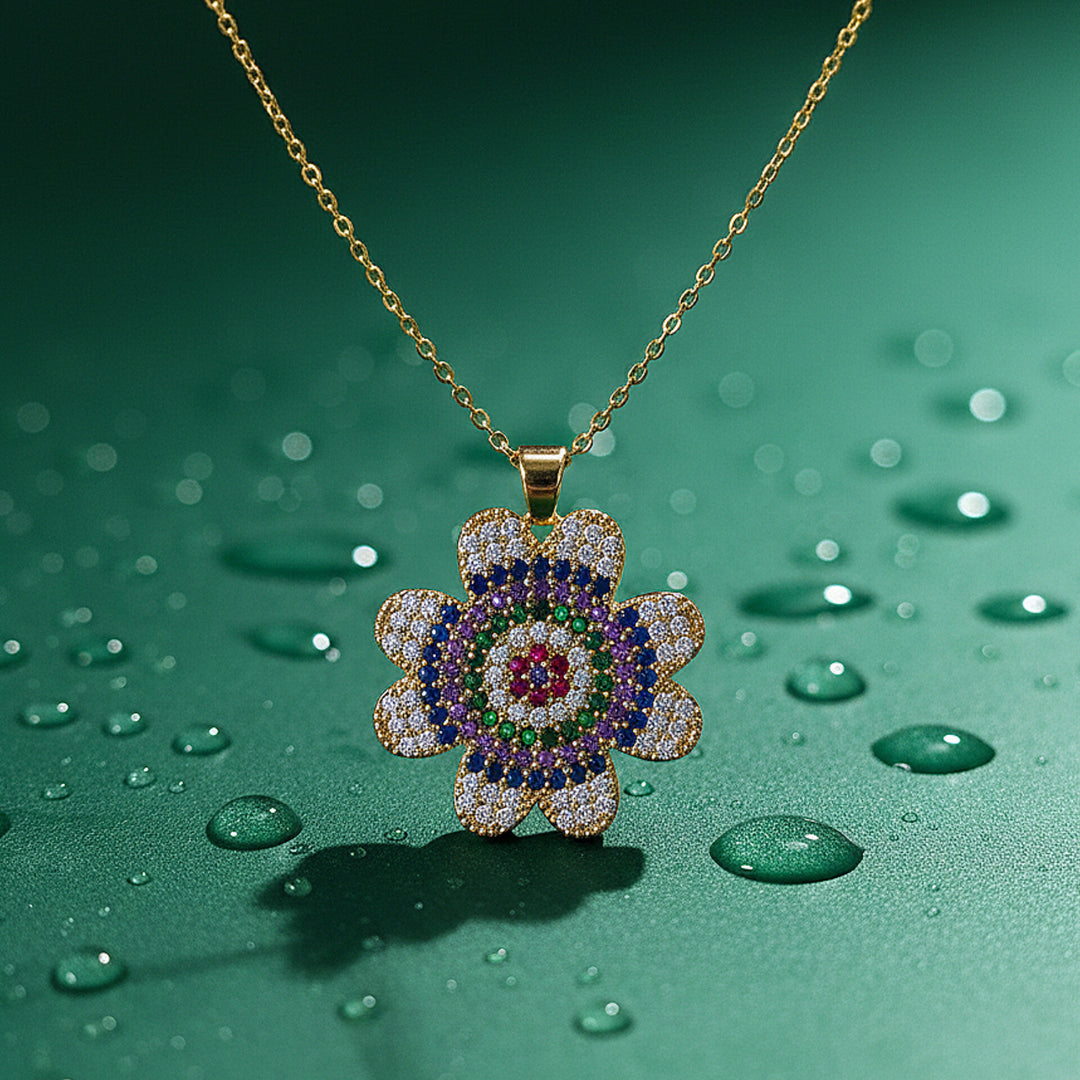 Multicolor Flower Chain Pendant