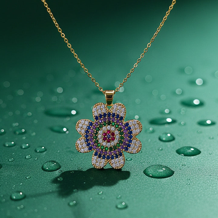 Multicolor Flower Chain Pendant
