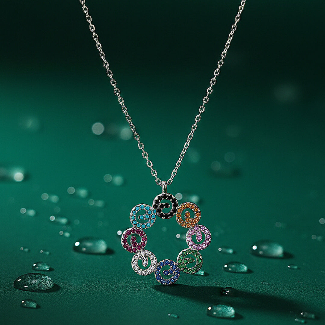 Multicolor Circle Chain Pendant