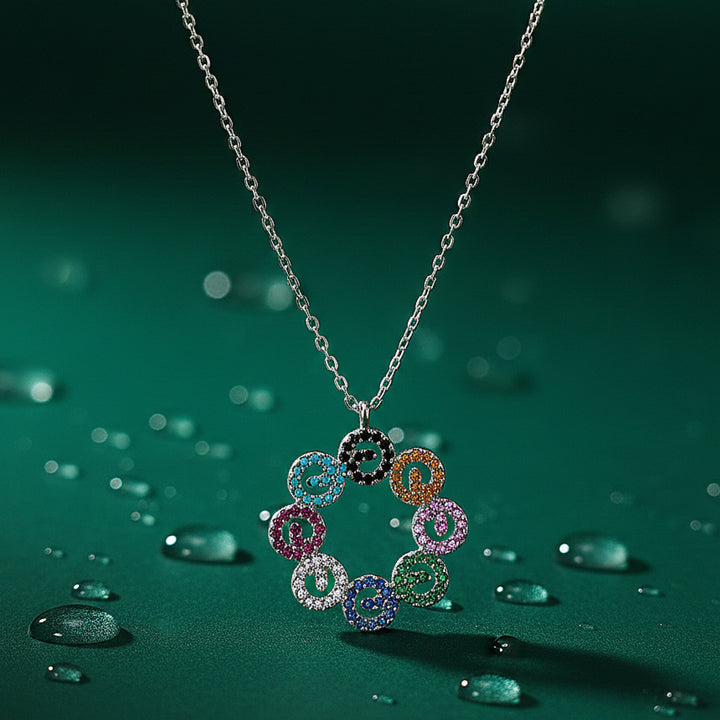 Multicolor Circle Chain Pendant