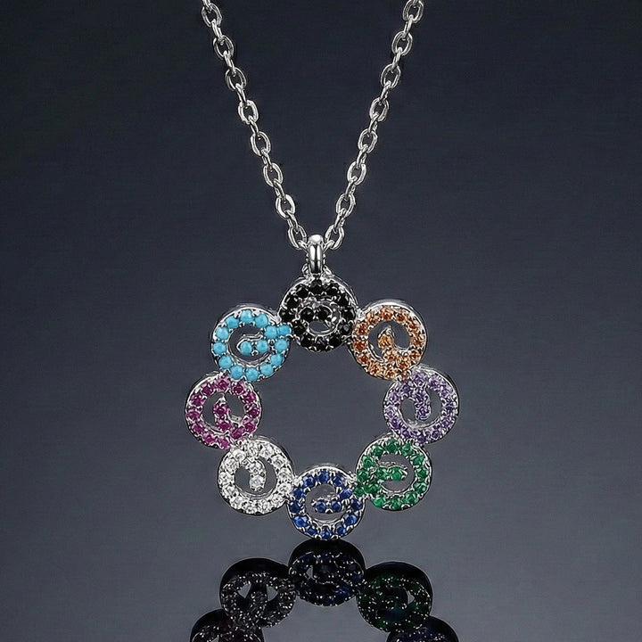 Multicolor Circle Chain Pendant