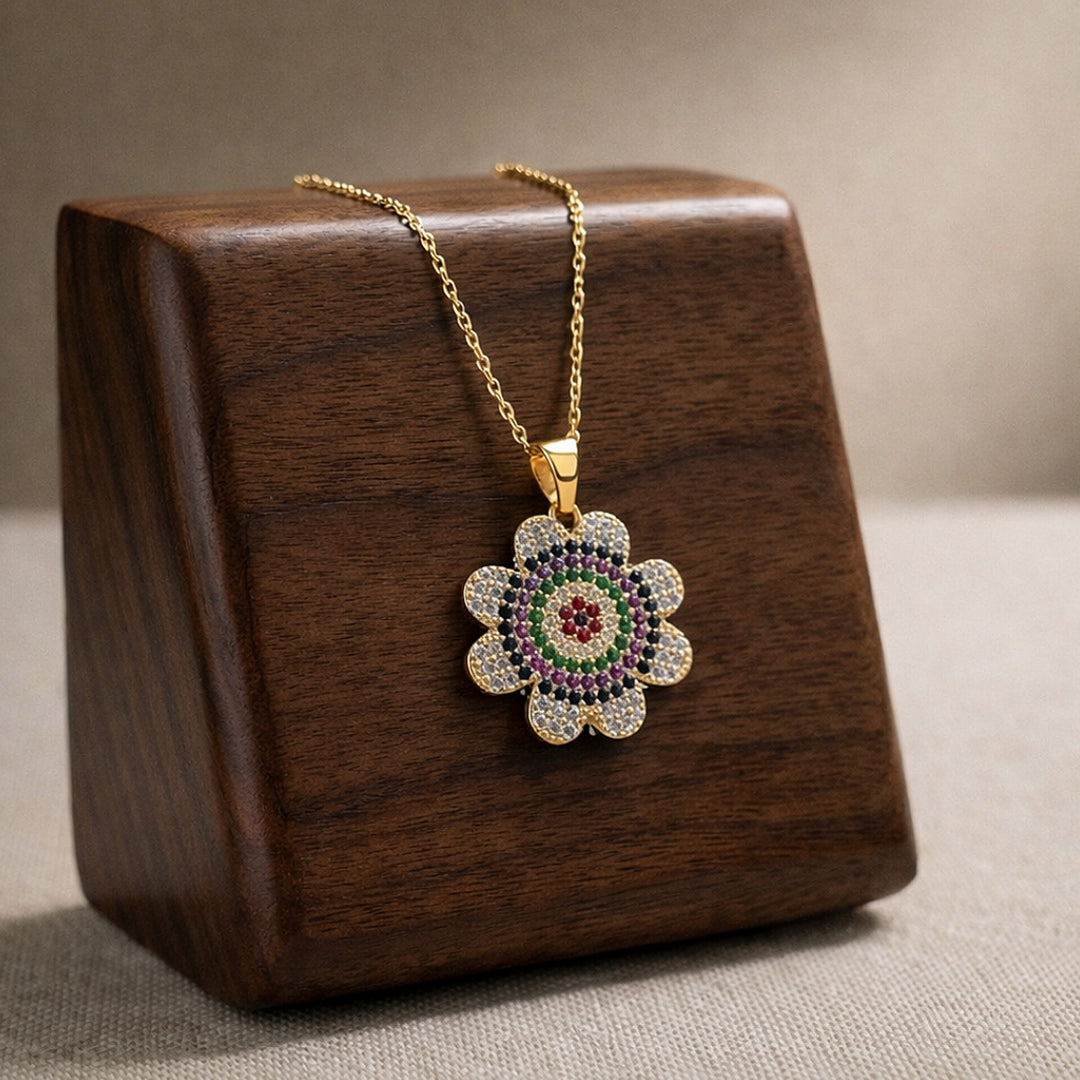 Multicolor Flower Chain Pendant