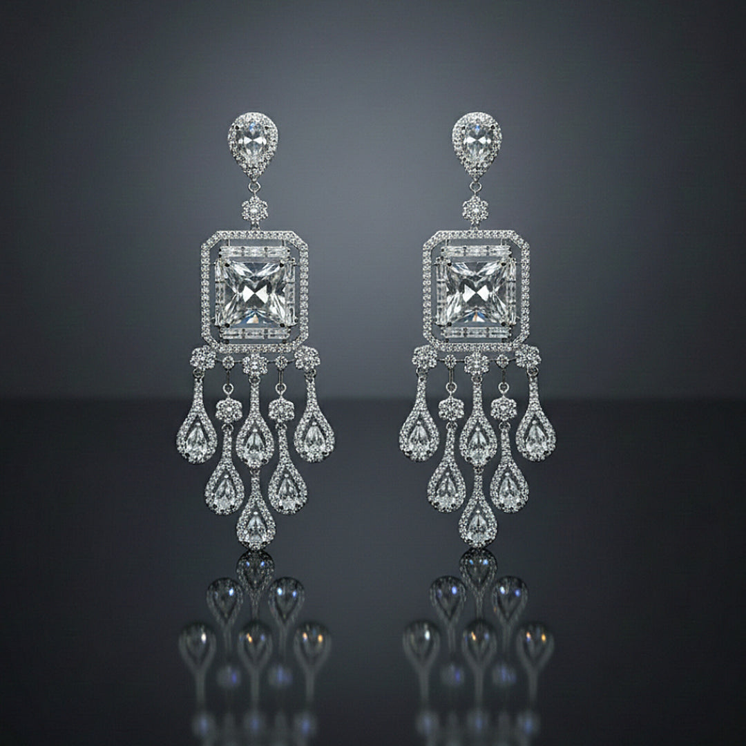 Silver Square  Earrings