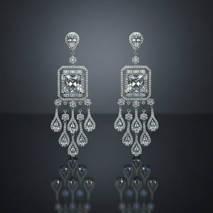 Silver Square  Earrings